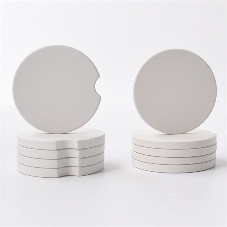 Classic 6.5cm Ceramic Car Coasters - Absorbent Drink Cup Holder with Finger Notch - SHY Brand Sublim